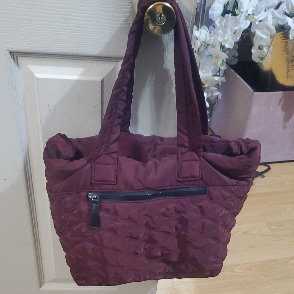 Sondra Roberts Deep Red Quilted Tote